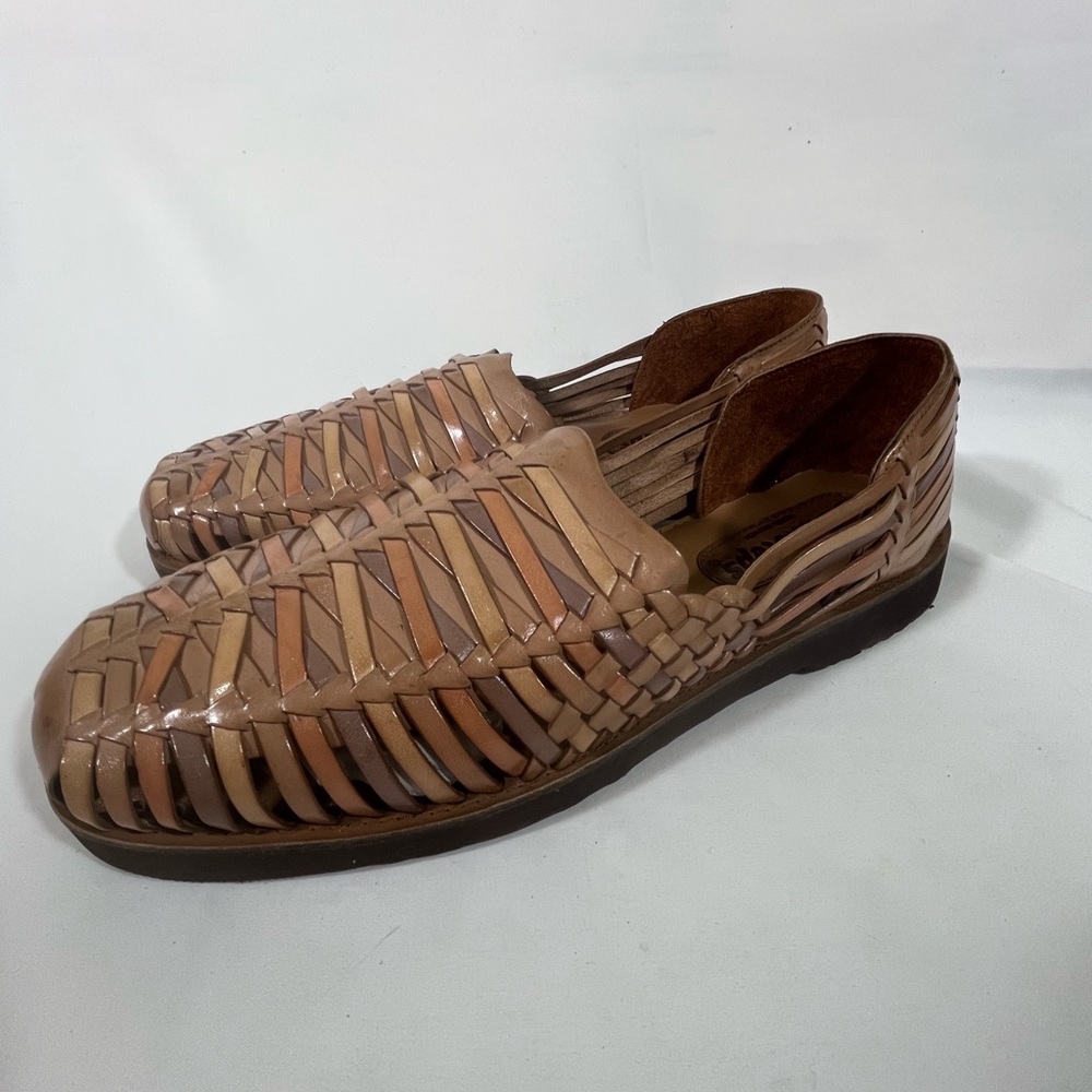 SUNSTEPS HUARACHE BOHO LEATHER LOAFER/SANDAL MENS 13 NEUTRAL COLORS NEW